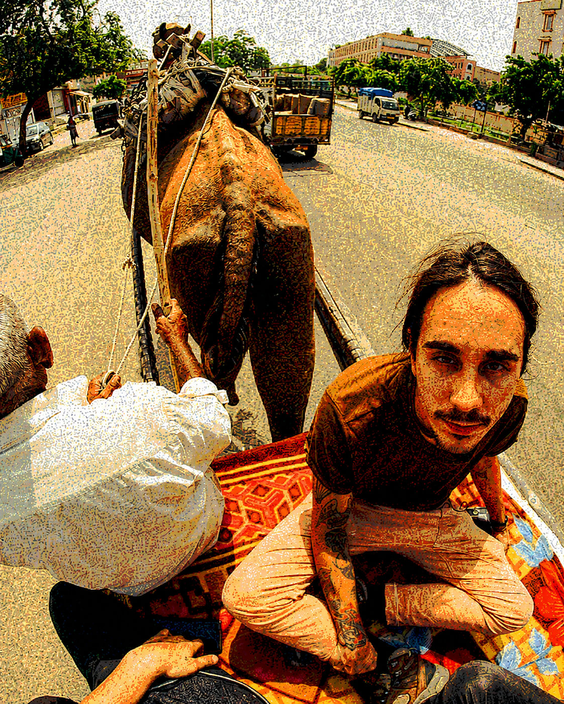 Dakota riding through India