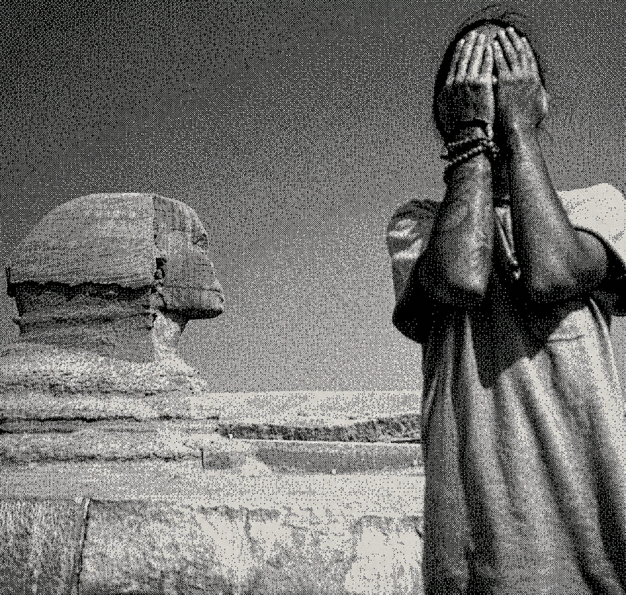 Dakota Wint standing near the Great Sphinx in Cairo